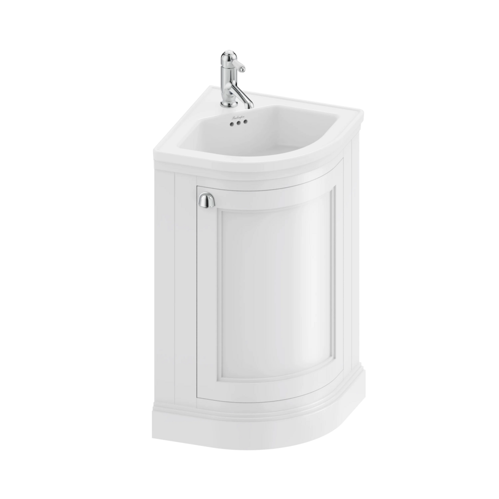 Burlington Matt White Corner Freestanding Vanity Unit & Ceramic Basin